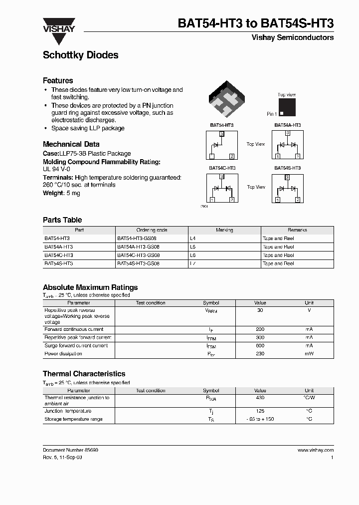 BAT54-HT3_6951278.PDF Datasheet