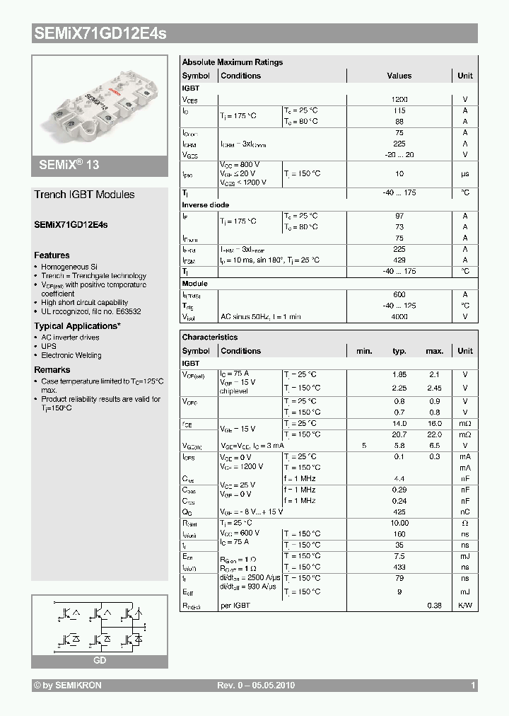 SEMIX71GD12E4S10_6962312.PDF Datasheet