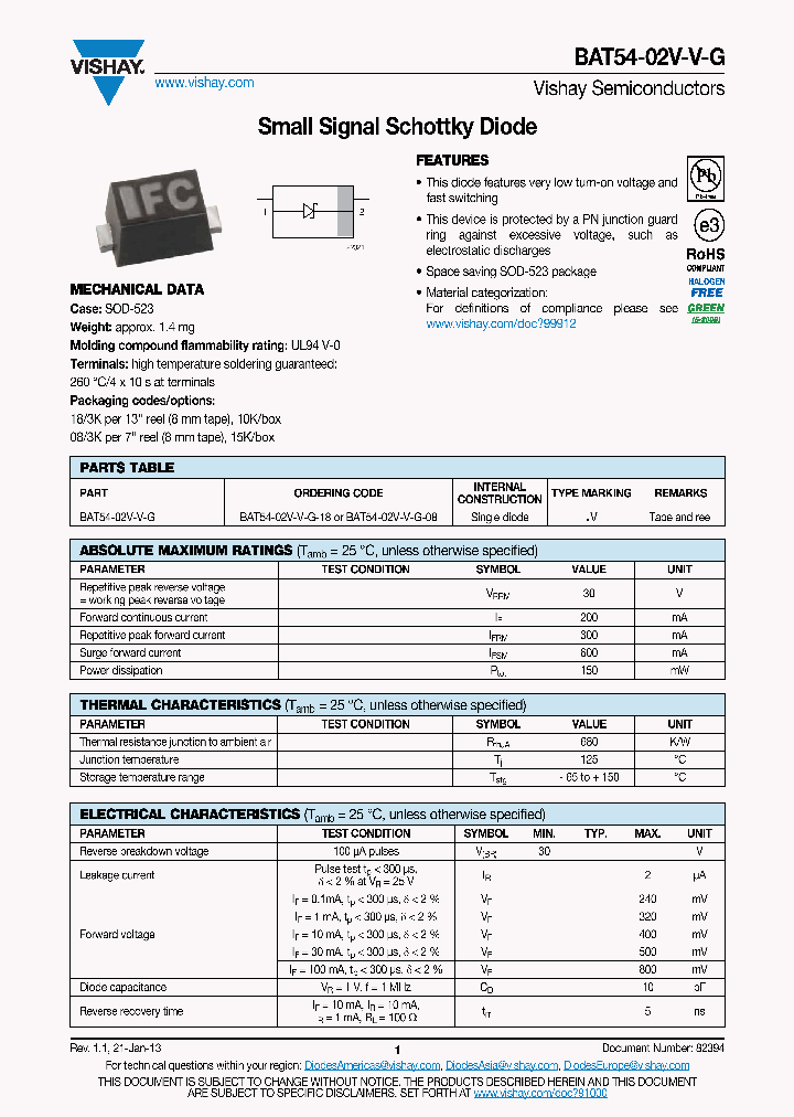 BAT54-02V-V-G-08_6951277.PDF Datasheet