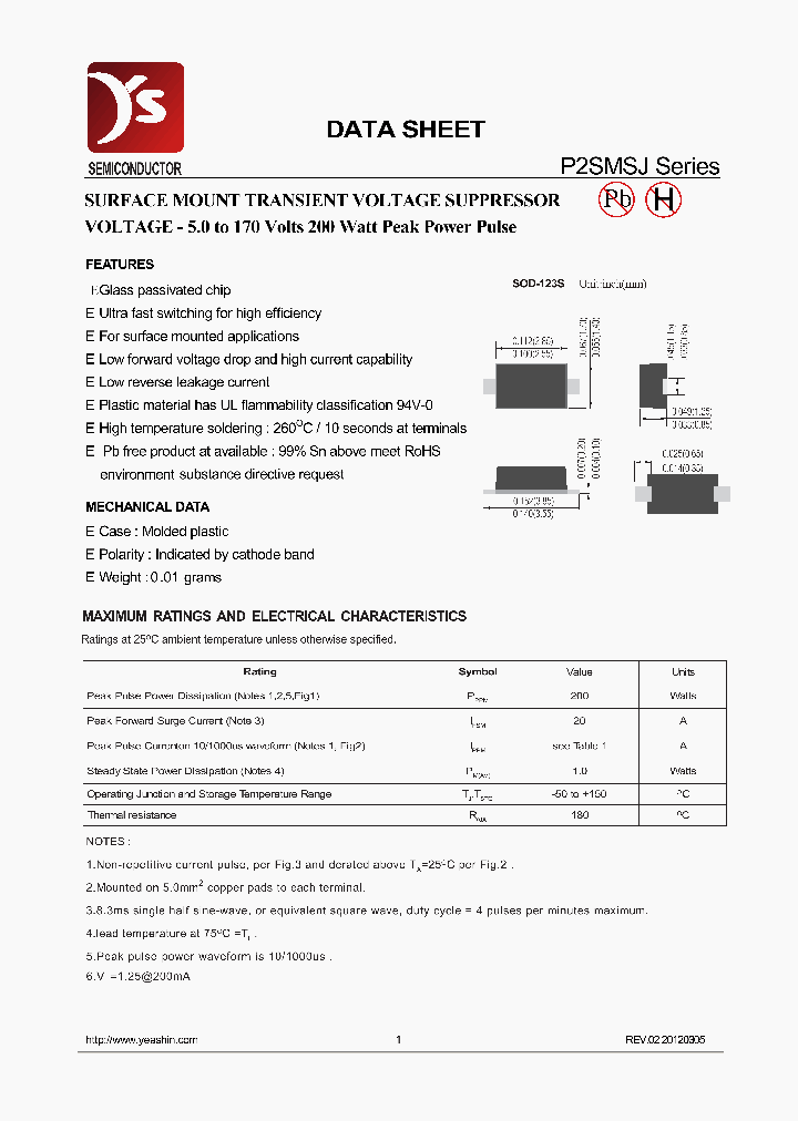 P2SMSJ65A_6967032.PDF Datasheet