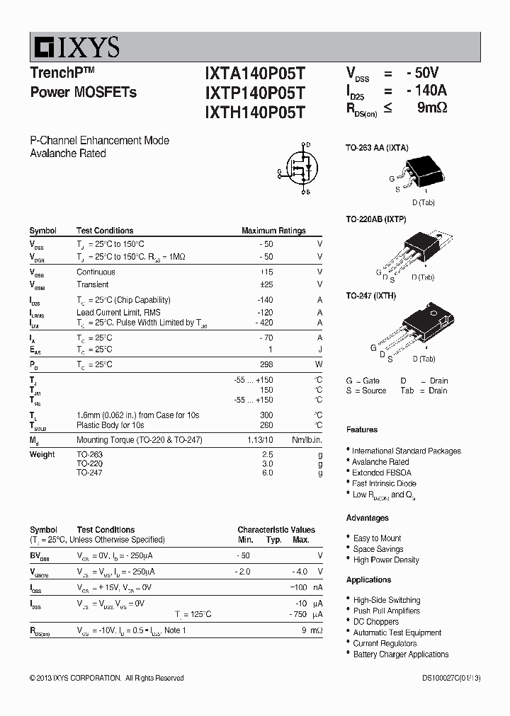 IXTA140P05T_6975382.PDF Datasheet