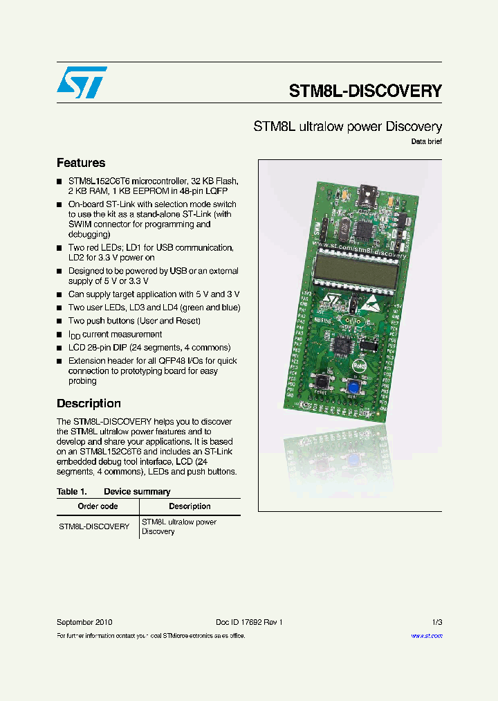 STM8L-DISCOVERY_6999018.PDF Datasheet
