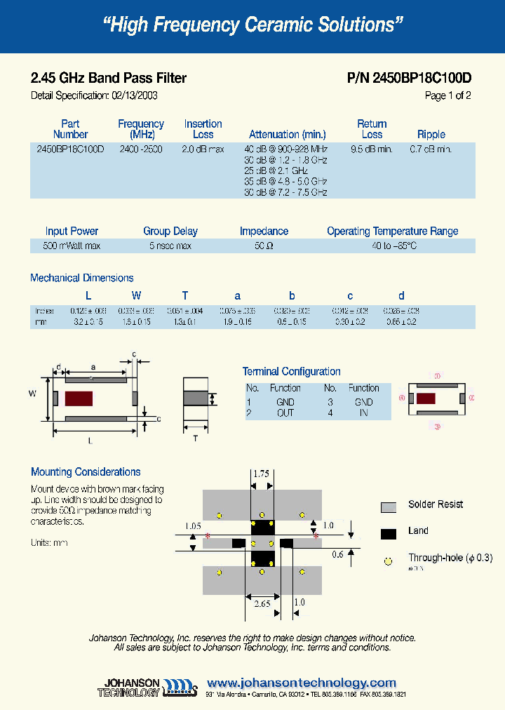 2450BP18C100D_7003195.PDF Datasheet