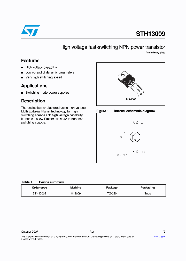 STH13009_7003765.PDF Datasheet