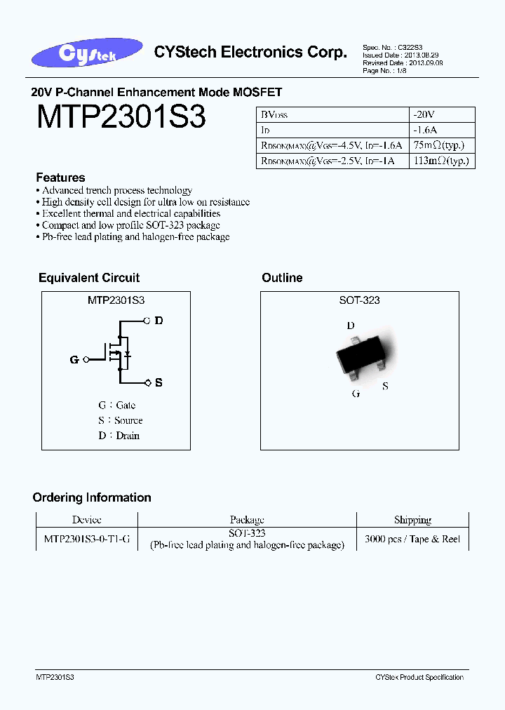 MTP2301S3_7009255.PDF Datasheet