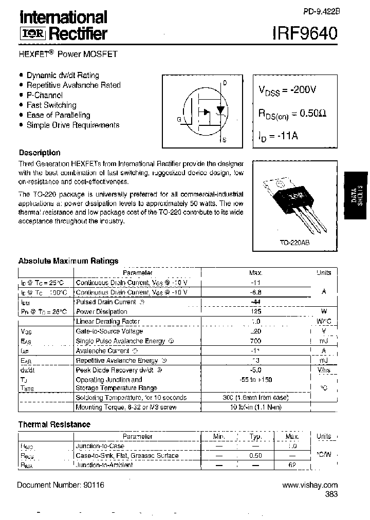 IRF9640_7013986.PDF Datasheet