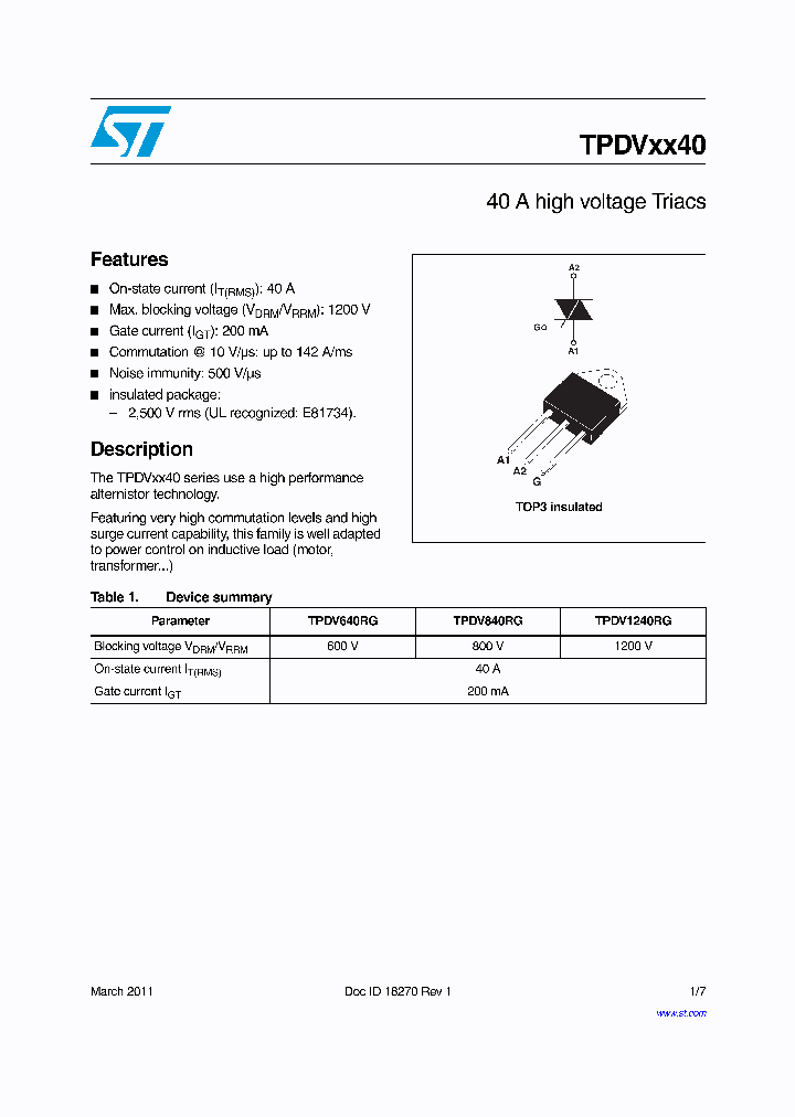 TPDV1240RG_7014369.PDF Datasheet