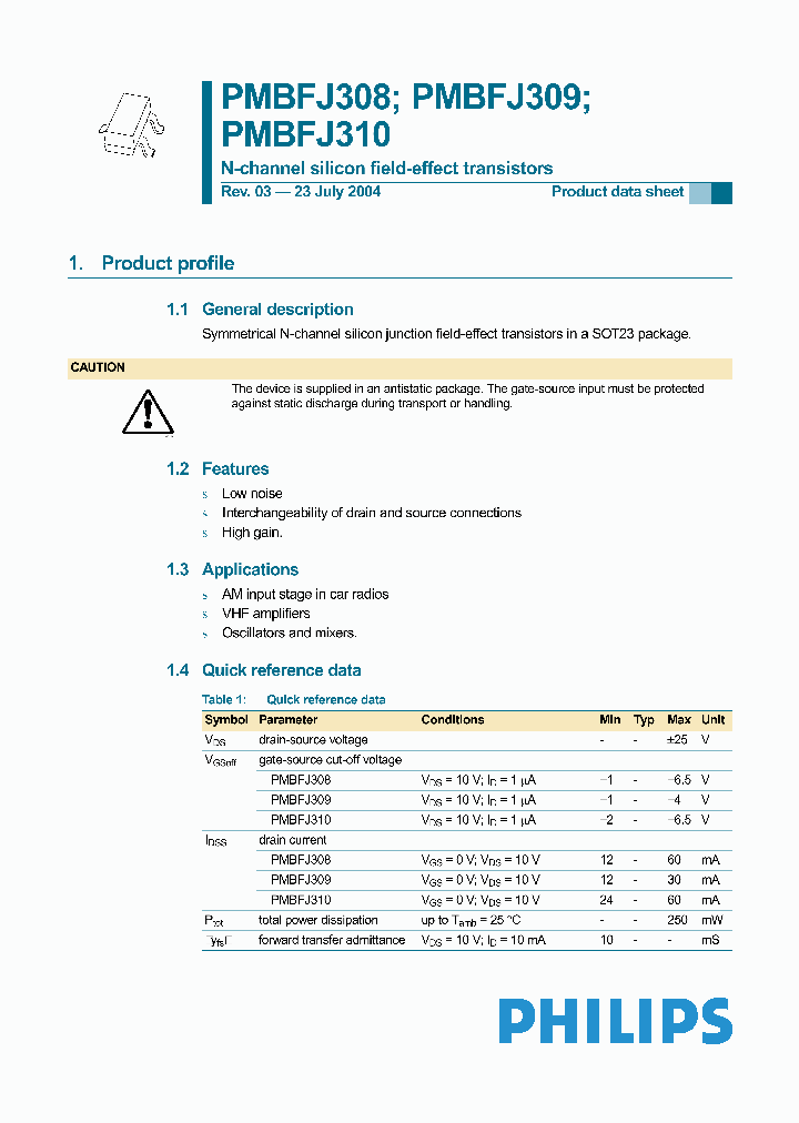 PMBFJ310-T_7016493.PDF Datasheet