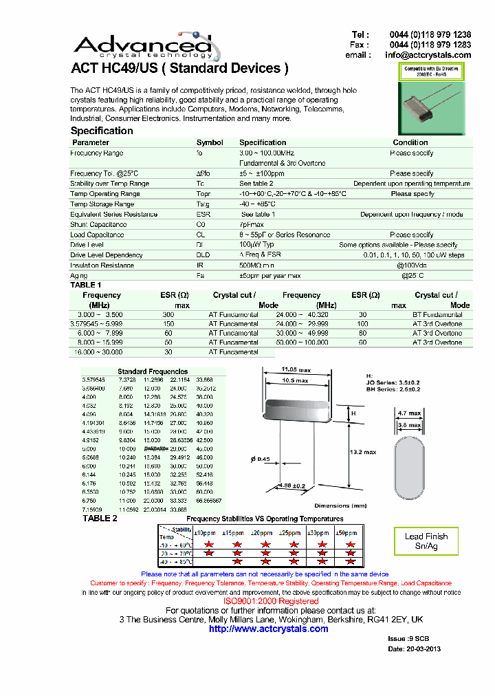 ACTHC49USSTANDARD_7041356.PDF Datasheet