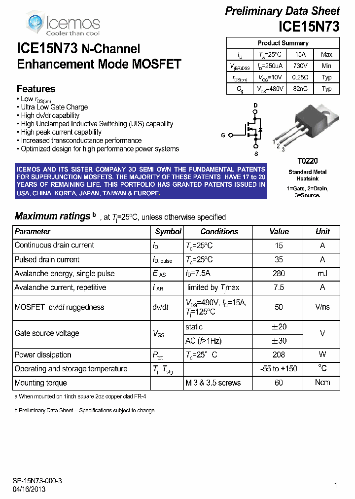 ICE15N73_7049028.PDF Datasheet