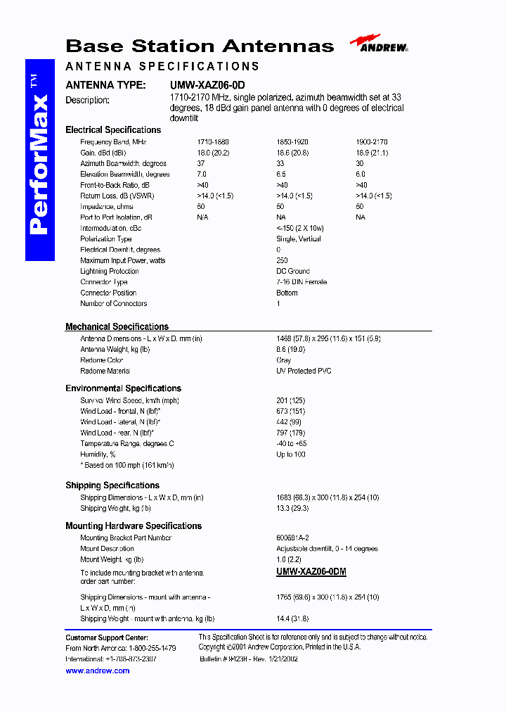 ANDREWCORP-UMW-XAZ06-0DM_7072648.PDF Datasheet