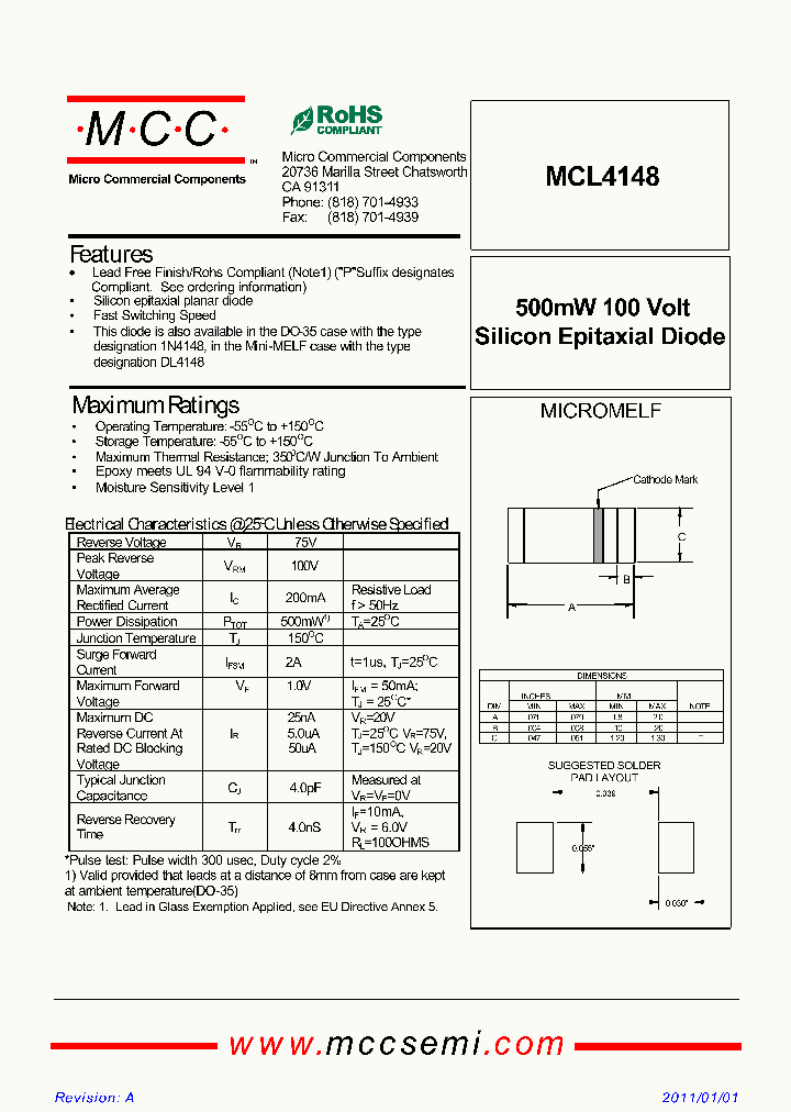 MCL4148-TP_7096643.PDF Datasheet