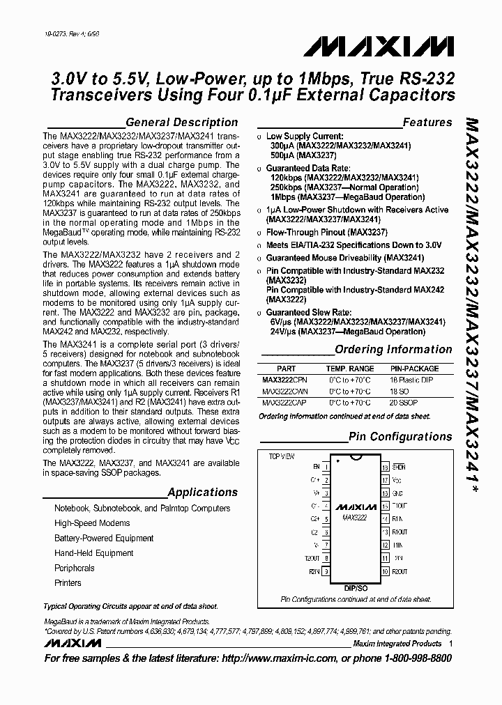 MAX3232_7081327.PDF Datasheet