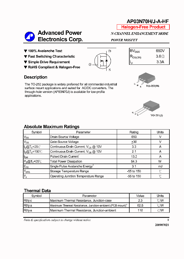 AP03N70J-A-HF_7143656.PDF Datasheet