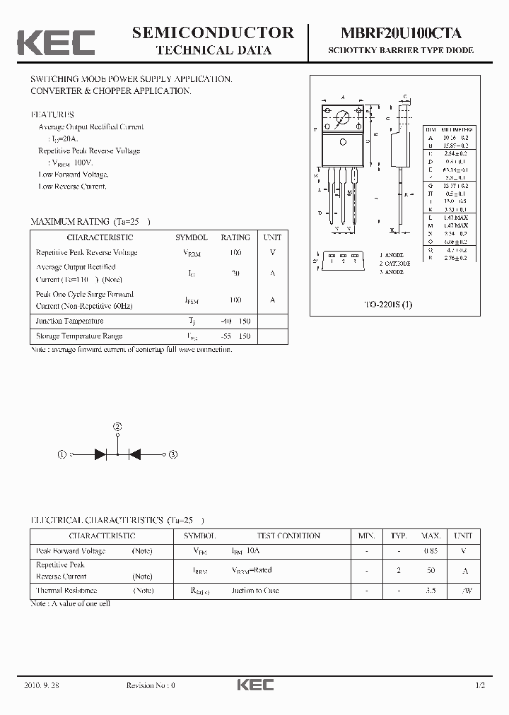 MBRF20U100CTA_7155800.PDF Datasheet