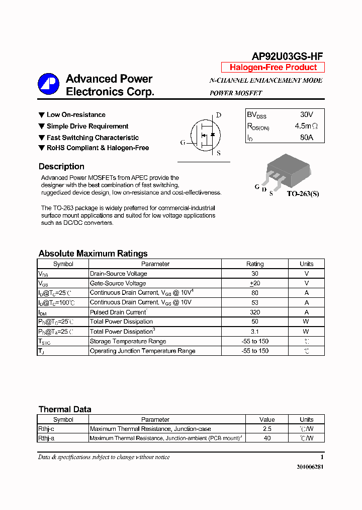 AP92U03GS-HF_7193374.PDF Datasheet