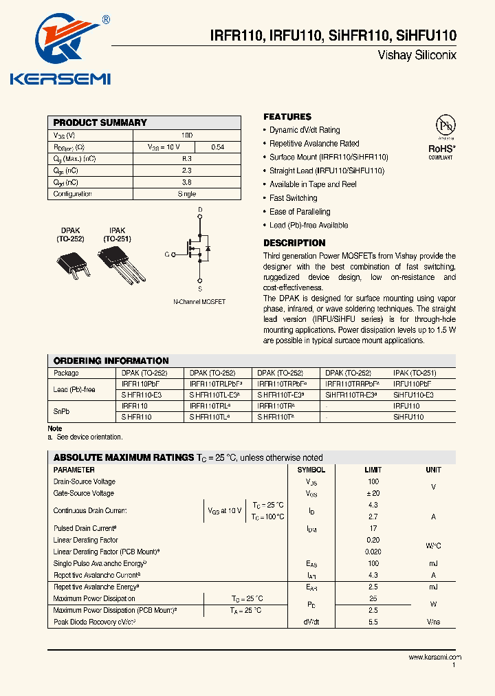 IRFR110TR_7194306.PDF Datasheet