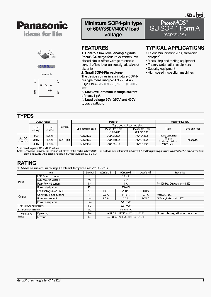 AQY210S_7203528.PDF Datasheet