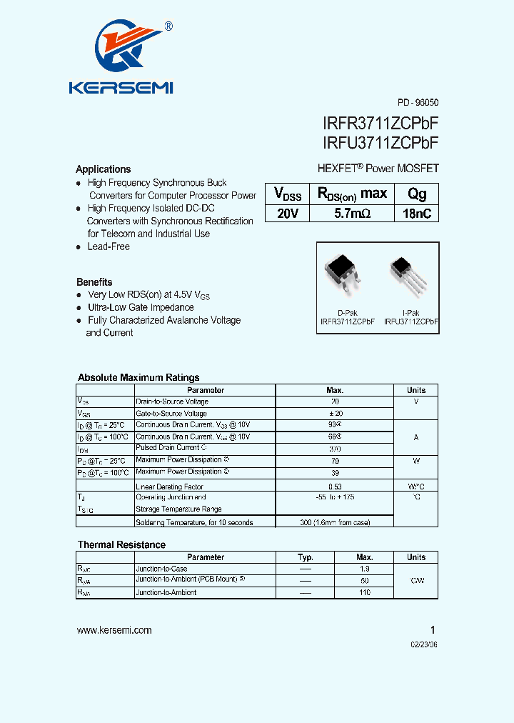 IRFR3711ZCPBF_7203991.PDF Datasheet