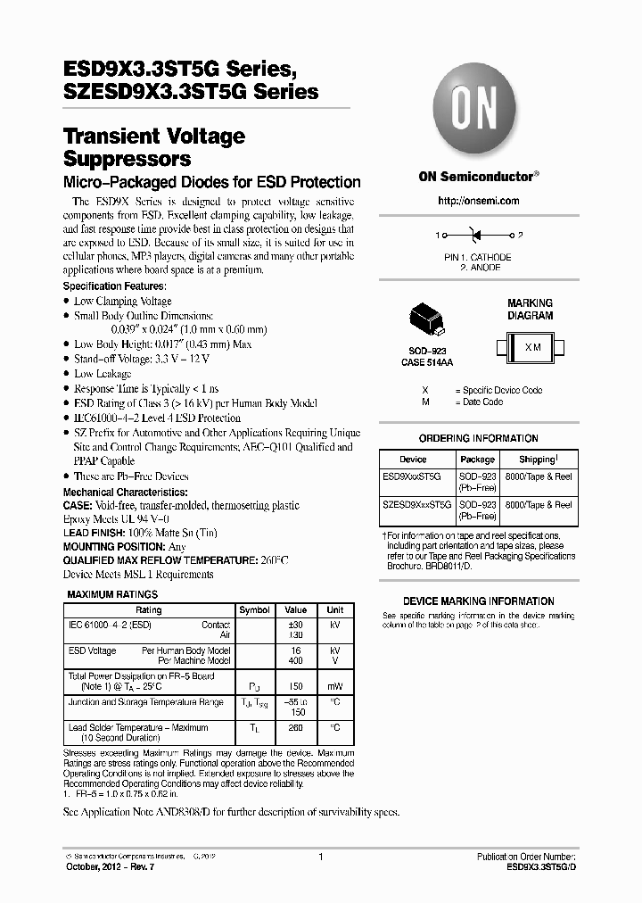 ESD9X33ST5G_7212056.PDF Datasheet