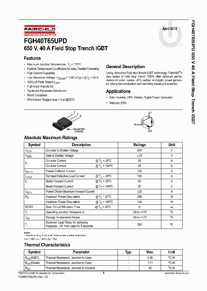 FGH40T65UPD_7224803.PDF Datasheet