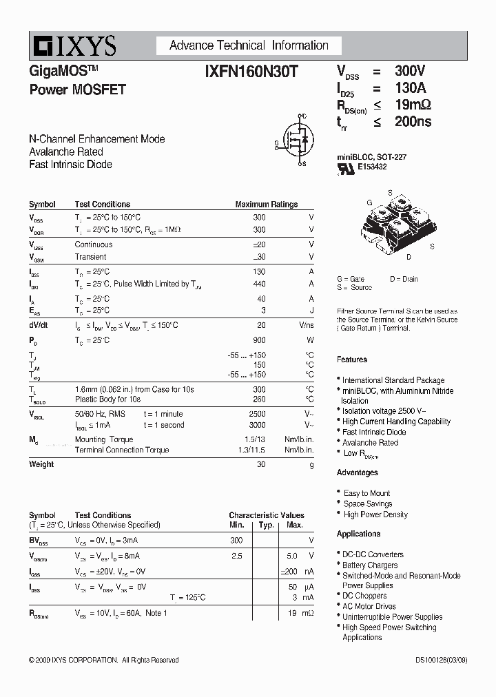 IXFN160N30T_7234388.PDF Datasheet