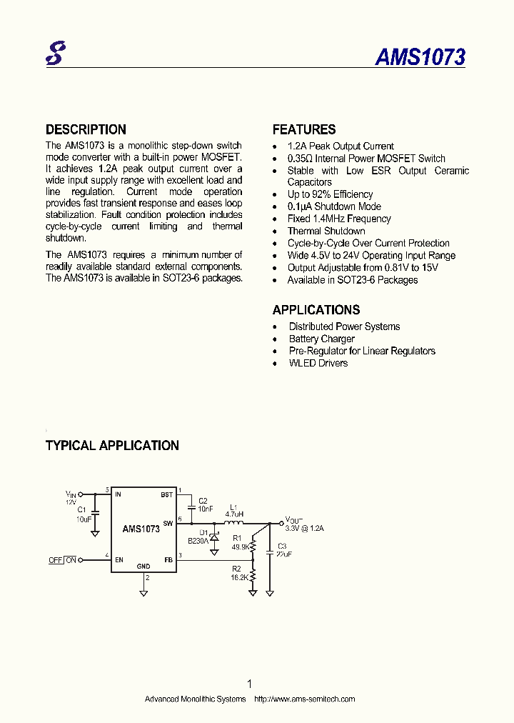 AMS1073_7244640.PDF Datasheet