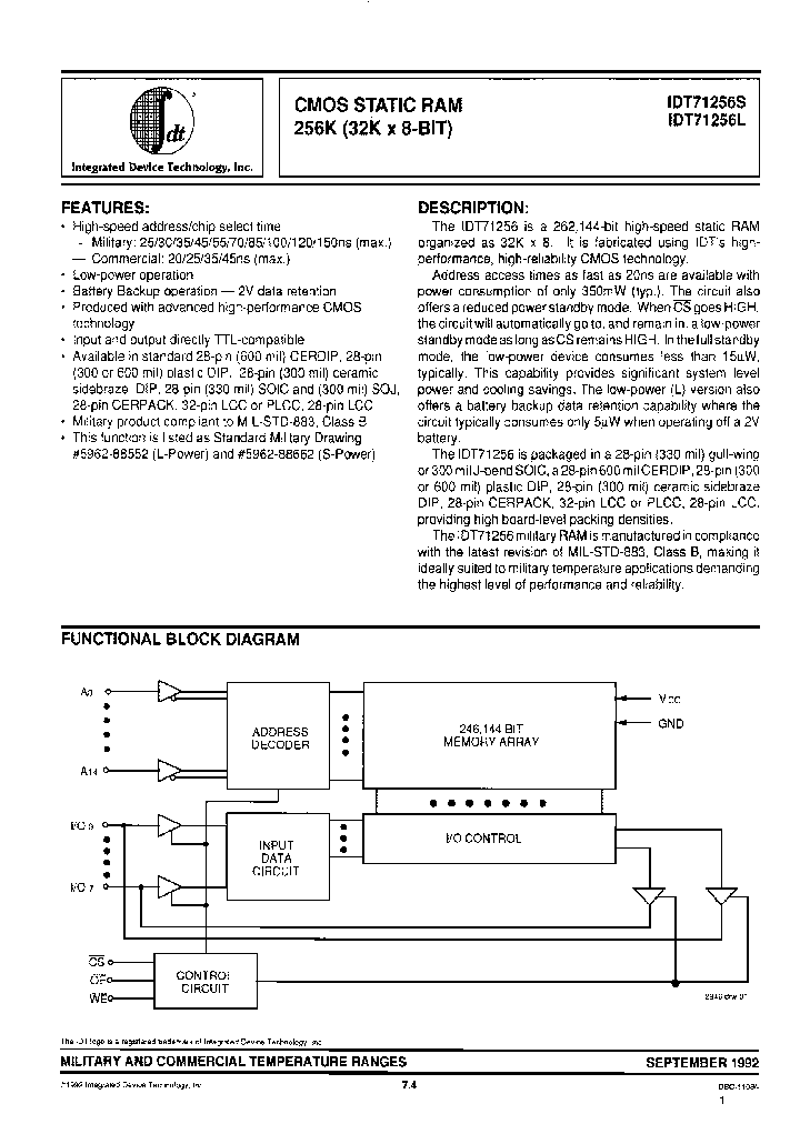 IDT71256S35PE_7247734.PDF Datasheet