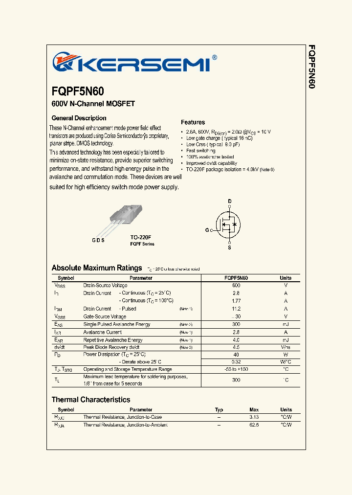 FQPF5N60_7255053.PDF Datasheet