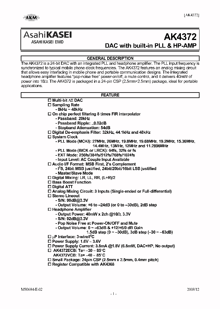 AKD4372_7256807.PDF Datasheet