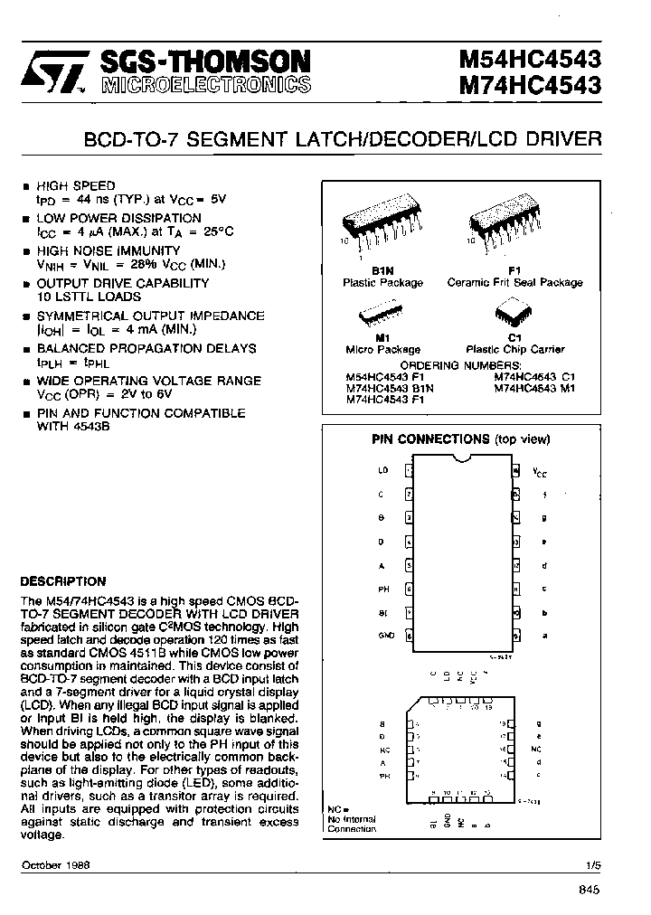 STMICROELECTRONICS-M74HC4543F1_7281135.PDF Datasheet