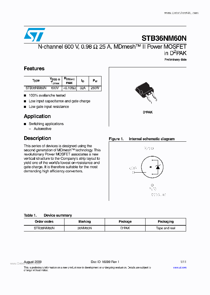 STB36NM60N_7295233.PDF Datasheet