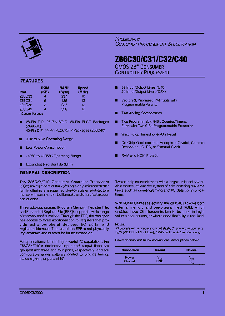 Z86C4016VEC_7297665.PDF Datasheet