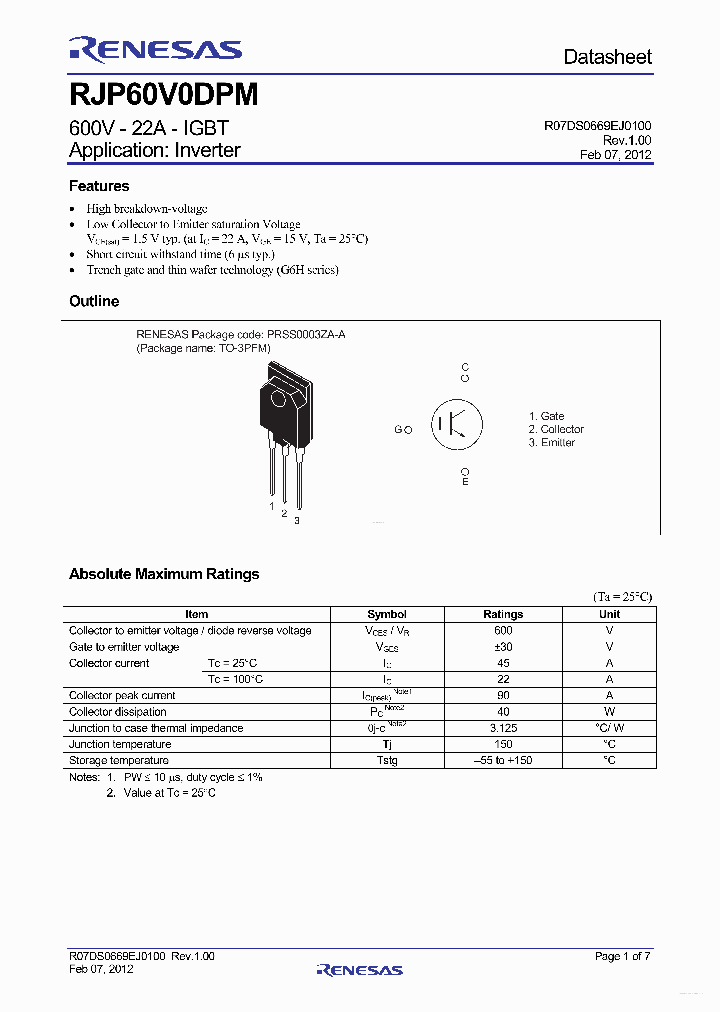 RJP60V0DPM_7299412.PDF Datasheet