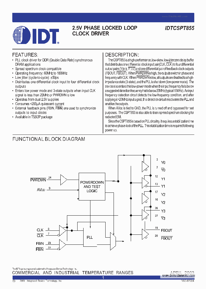 IDTCSPT855_7315215.PDF Datasheet