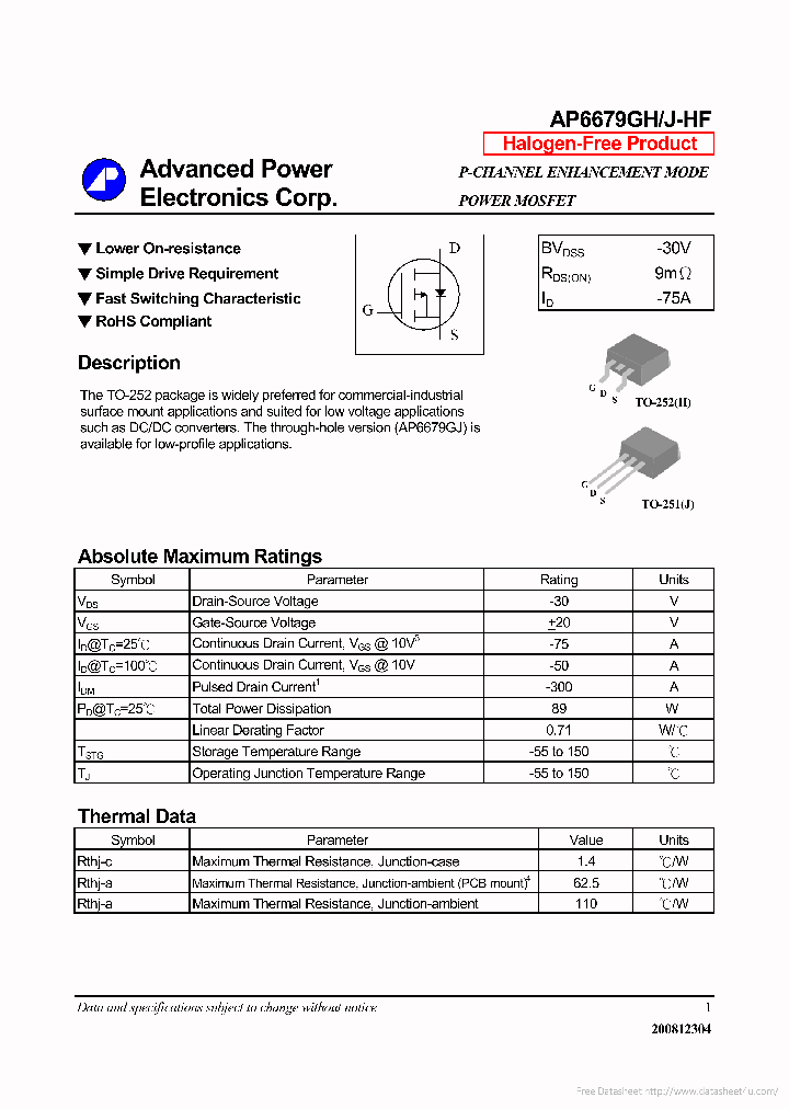 AP6679GH-HF_7320676.PDF Datasheet