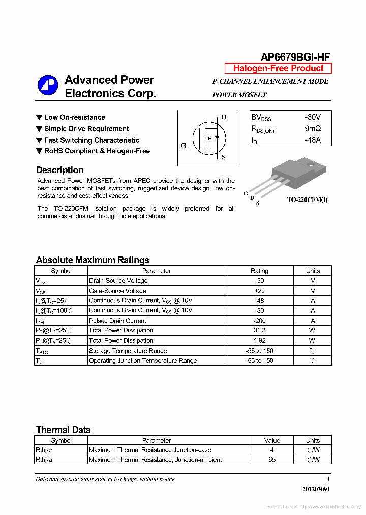 AP6679BGI-HF_7320673.PDF Datasheet