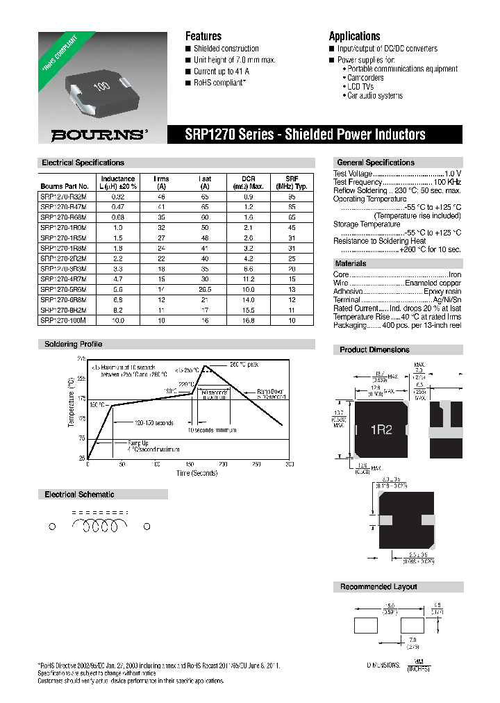 SRP1270-100M_7329399.PDF Datasheet