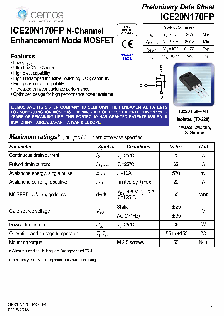 ICE20N170FP_7338077.PDF Datasheet