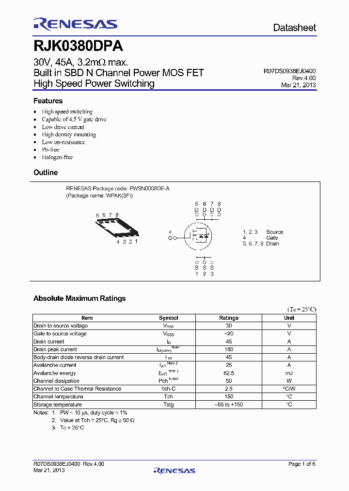 RJK0380DPA_7353338.PDF Datasheet