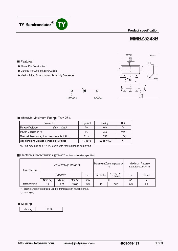 MMBZ5243B_7381438.PDF Datasheet