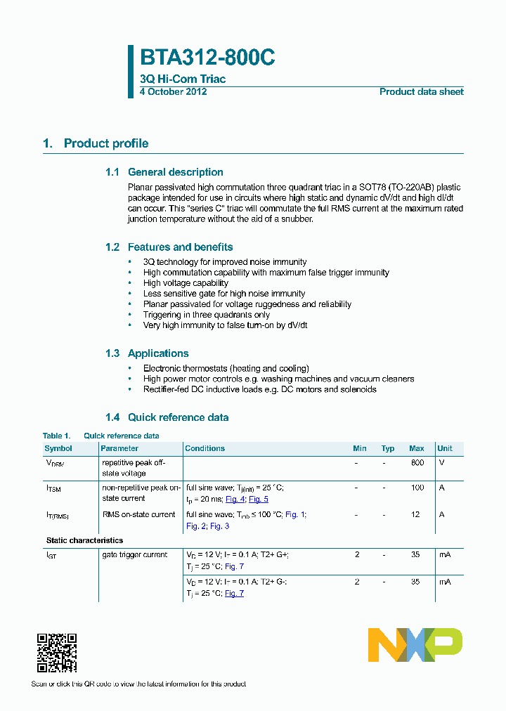 BTA312-800CDG_7402383.PDF Datasheet