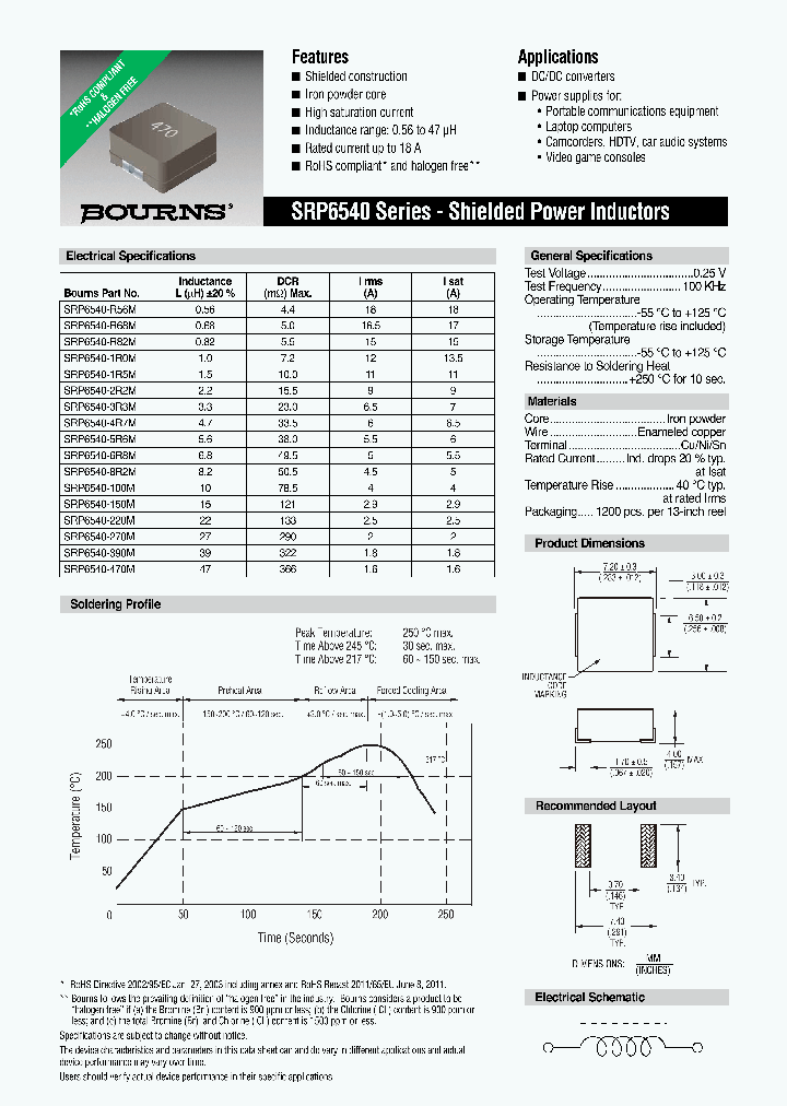 SRP6540-2R2M_7435047.PDF Datasheet