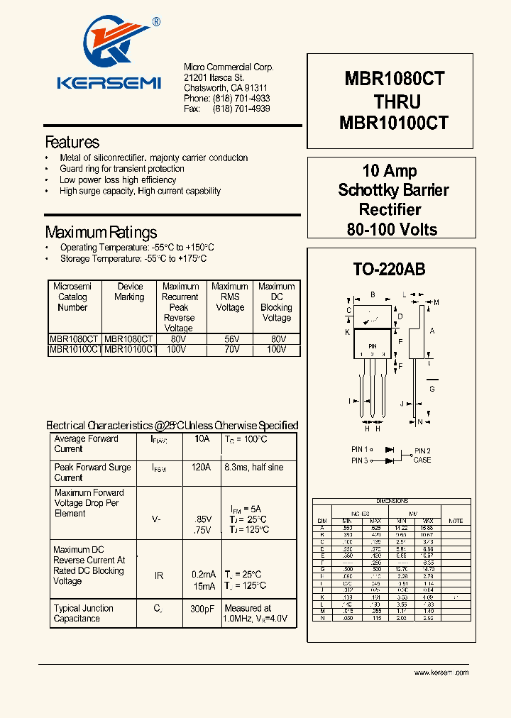 MBR10100CT_7470097.PDF Datasheet