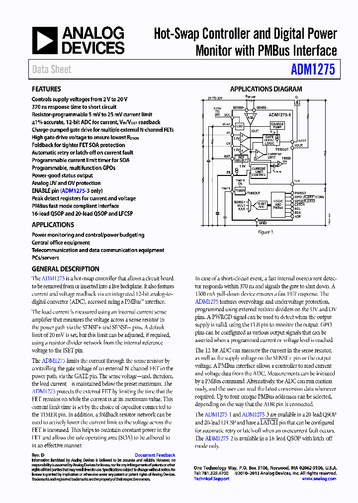 ADM1275-3ACPZ_7479447.PDF Datasheet