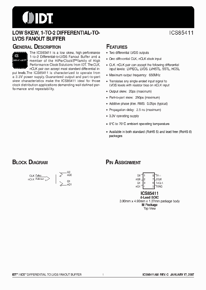 ICS85411AMLF_7486283.PDF Datasheet