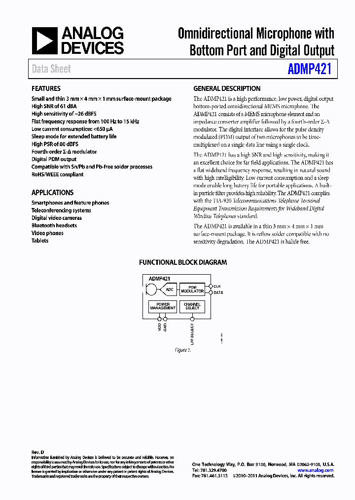 ADMP421BCEZ-RL_7487813.PDF Datasheet