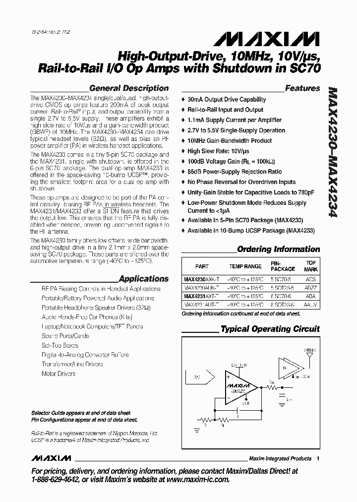 MAX4233AUB_7491173.PDF Datasheet