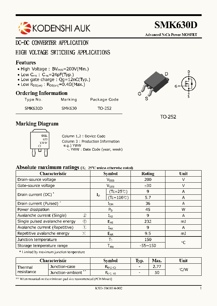 SMK630D-DATASHEET_7494097.PDF Datasheet