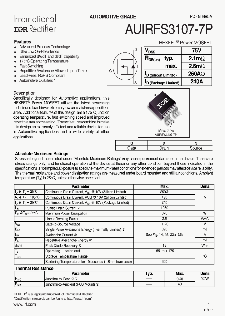 AUIRFS3107-7TRR_7499366.PDF Datasheet